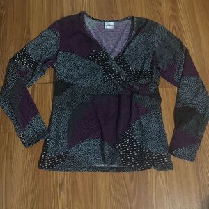 Pierre Balmain Abstract Purple Twist Top Vintage‎ Size M Vintage Designer Art